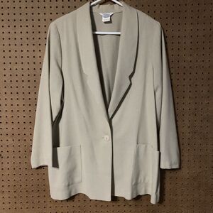 Vintage Blazer Neutral Minimalist Beige Oversized Academia Classic Old Money